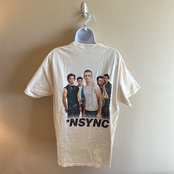 Comfort Wash Your Favorite Boy Band NSYNC Graphic Tee Ivory Size Large - Picture 6 of 11